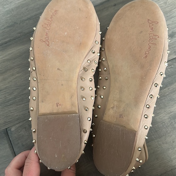 Sam Edelman Tan Fanley Leather Studded Ballet Flats - Picture 4 of 4